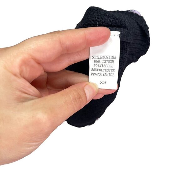 Dreamers by Debut Women's Rainbow Striped Sweater with Puff Sleeves XS - Picture 8 of 9